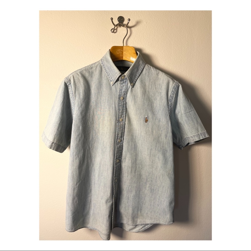 Ralph Lauren Short Sleeve Denim Button Front Shirt